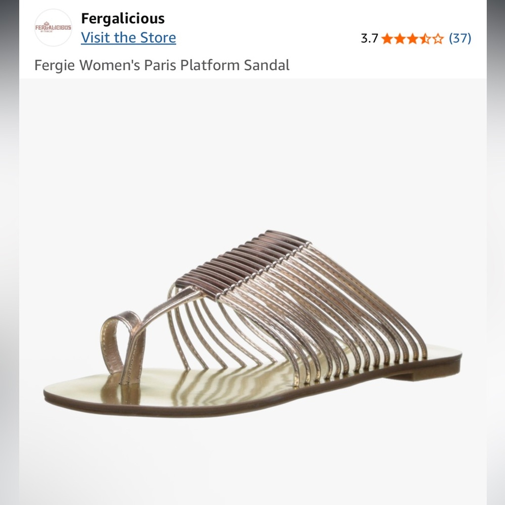 Fergalicious Women's Gold Platform Sandal 6